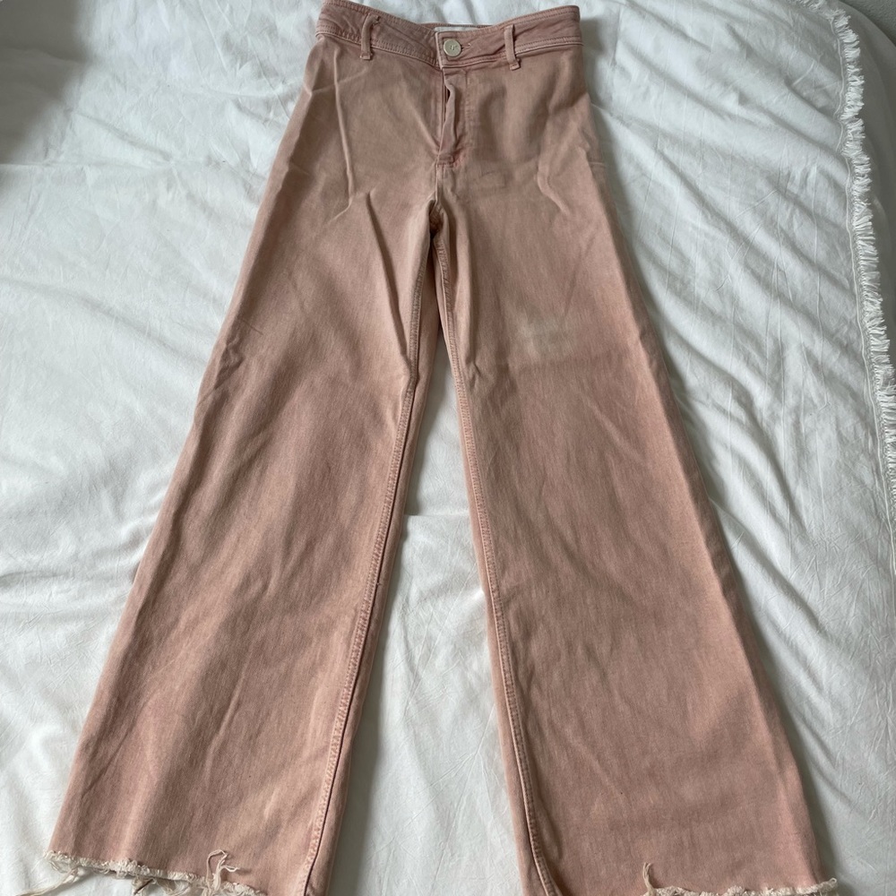 light pink Zara marine straight pant